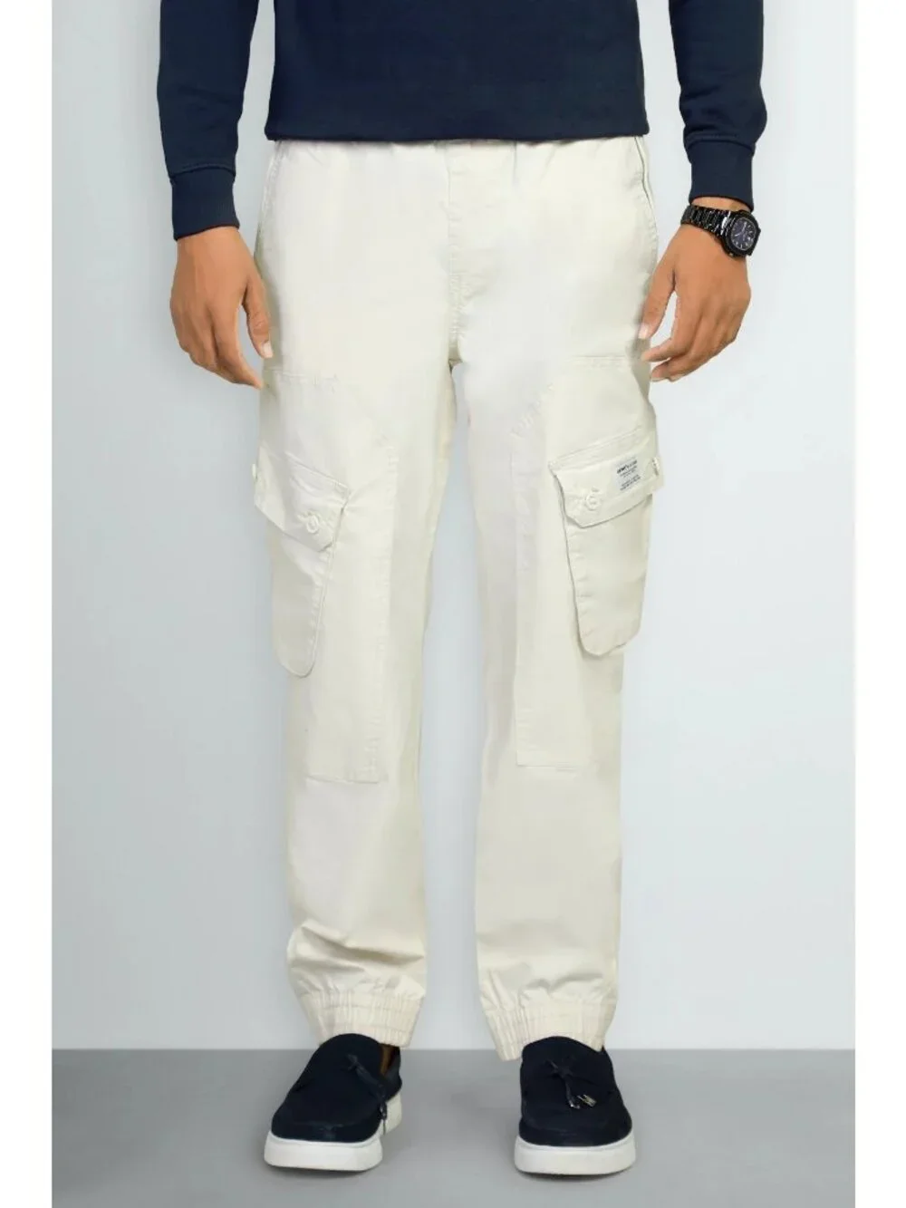 Banana Republic Pants Size 10 Petite White Cargo High-Waist 100% Cotton Was $130